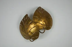 Discount Pamono Brass Monstrera Double Leaf Wall Lamp attributed to Maison Jansen, France, 1960s