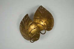 Discount Pamono Brass Monstrera Double Leaf Wall Lamp attributed to Maison Jansen, France, 1960s