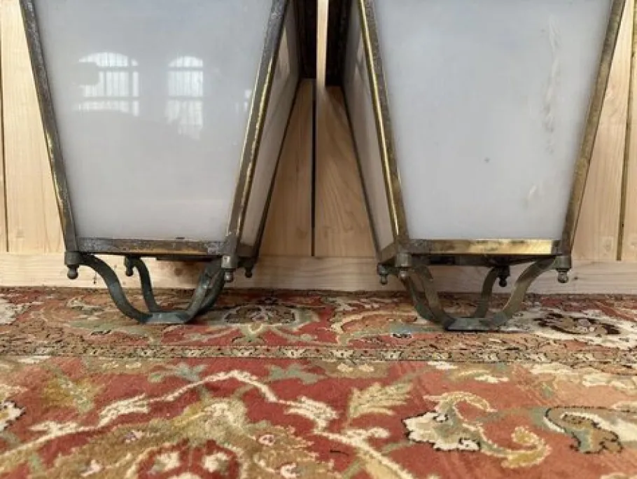 Clearance Pamono Brass Outdoor Lanterns, Set of 2