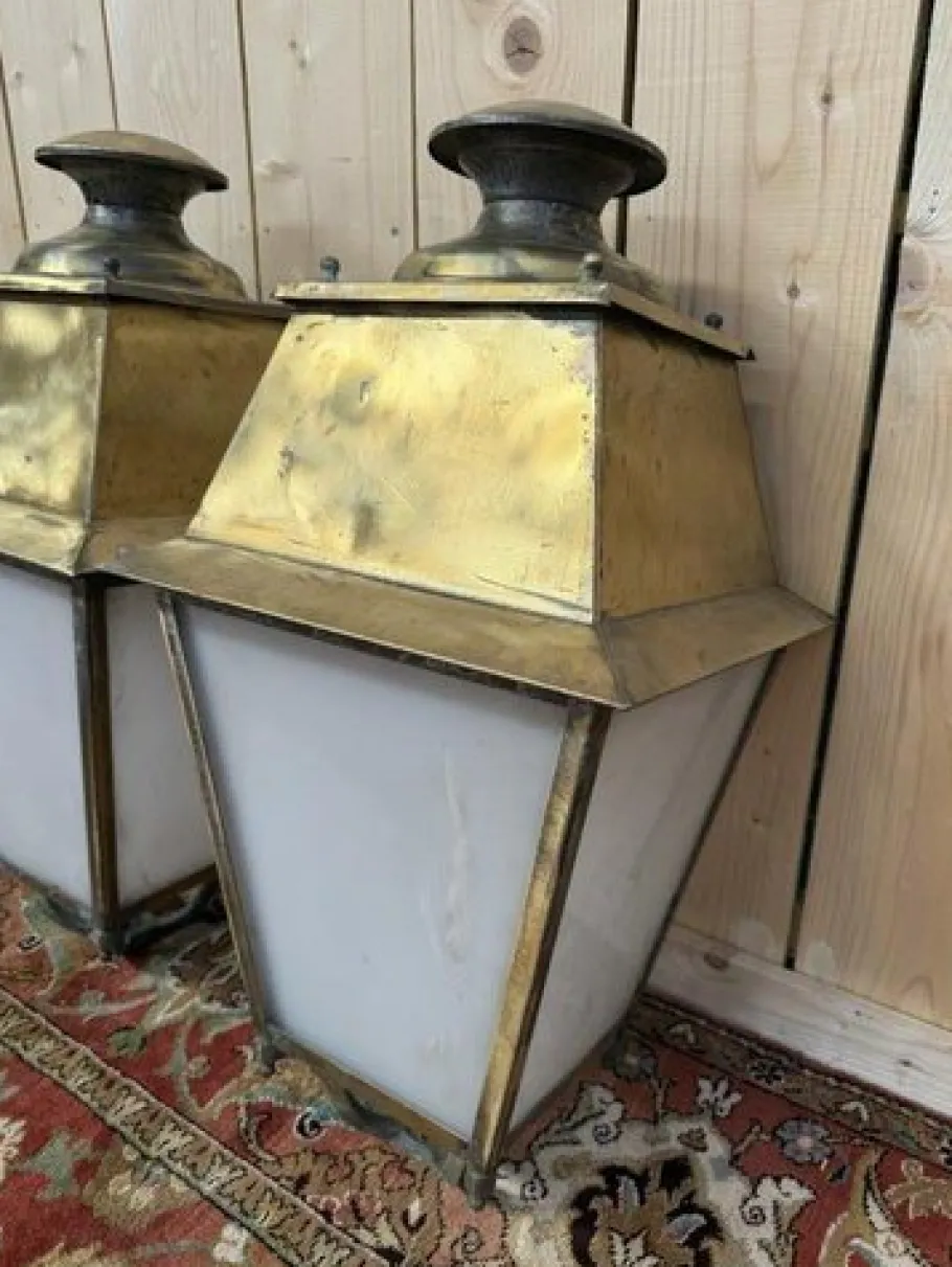 Clearance Pamono Brass Outdoor Lanterns, Set of 2