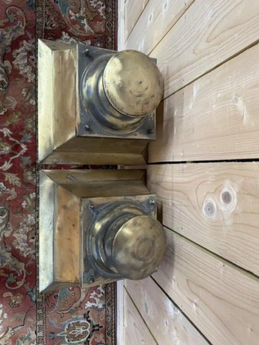 Clearance Pamono Brass Outdoor Lanterns, Set of 2