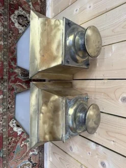 Clearance Pamono Brass Outdoor Lanterns, Set of 2