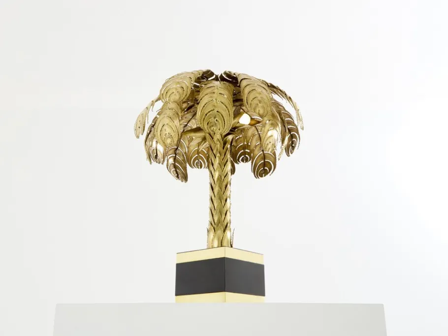 New Pamono Brass Palm Tree Lamp by Christian Techoueyres for Maison Jansen, 1970s