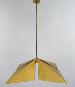 Hot Pamono Brass Pendant Light from Vereinigte Werkstätten München, Germany, 1970s