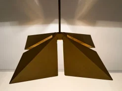 Hot Pamono Brass Pendant Light from Vereinigte Werkstätten München, Germany, 1970s