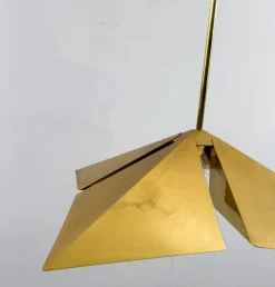 Hot Pamono Brass Pendant Light from Vereinigte Werkstätten München, Germany, 1970s