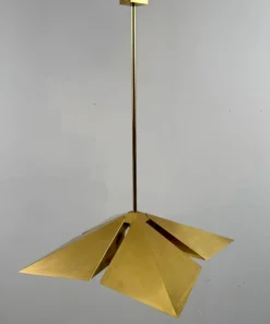 Hot Pamono Brass Pendant Light from Vereinigte Werkstätten München, Germany, 1970s