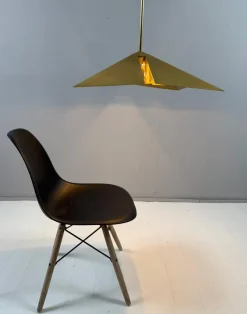 Hot Pamono Brass Pendant Light from Vereinigte Werkstätten München, Germany, 1970s
