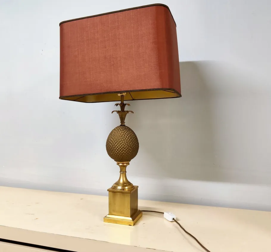 Online Pamono Brass Pineapple Table Lamp, 1970s