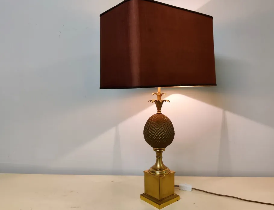 Online Pamono Brass Pineapple Table Lamp, 1970s