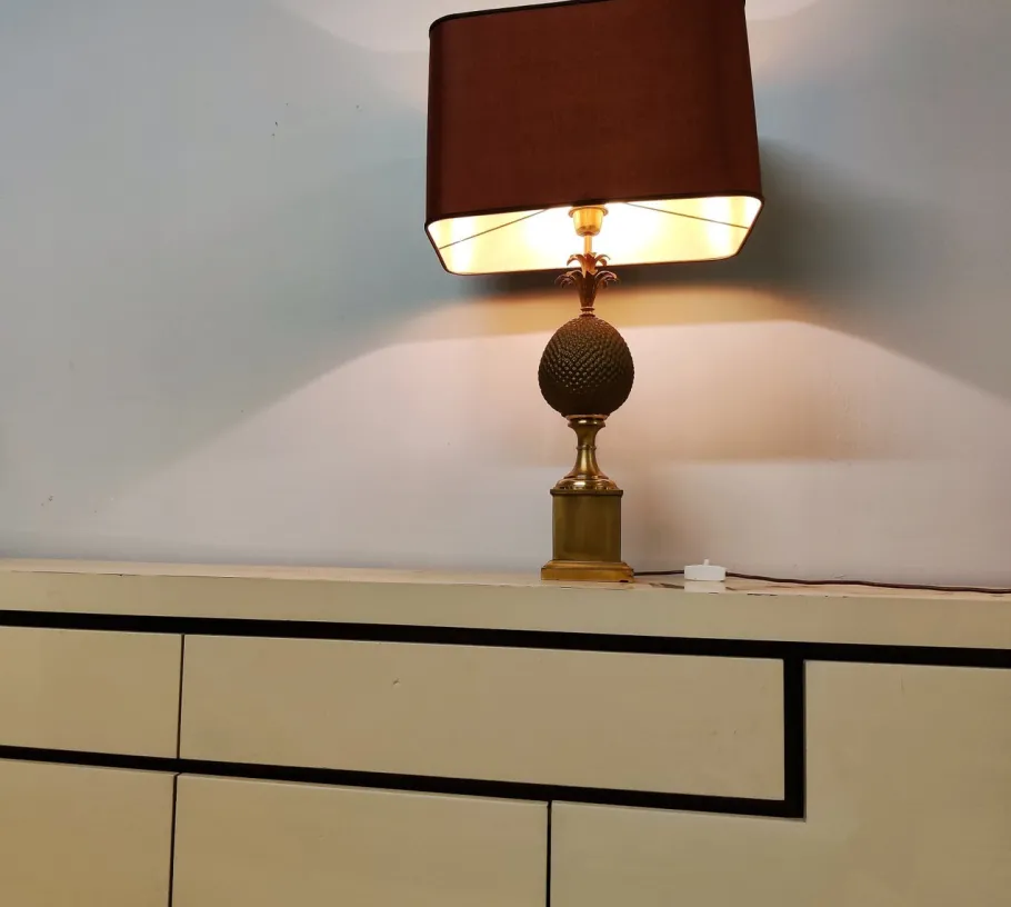 Online Pamono Brass Pineapple Table Lamp, 1970s