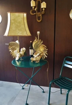 New Pamono Brass Rooster Table Lamps, 1960s, Set of 2