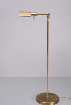 New Pamono Brass Swing Arm Floor Lamp from Herda, 1980s