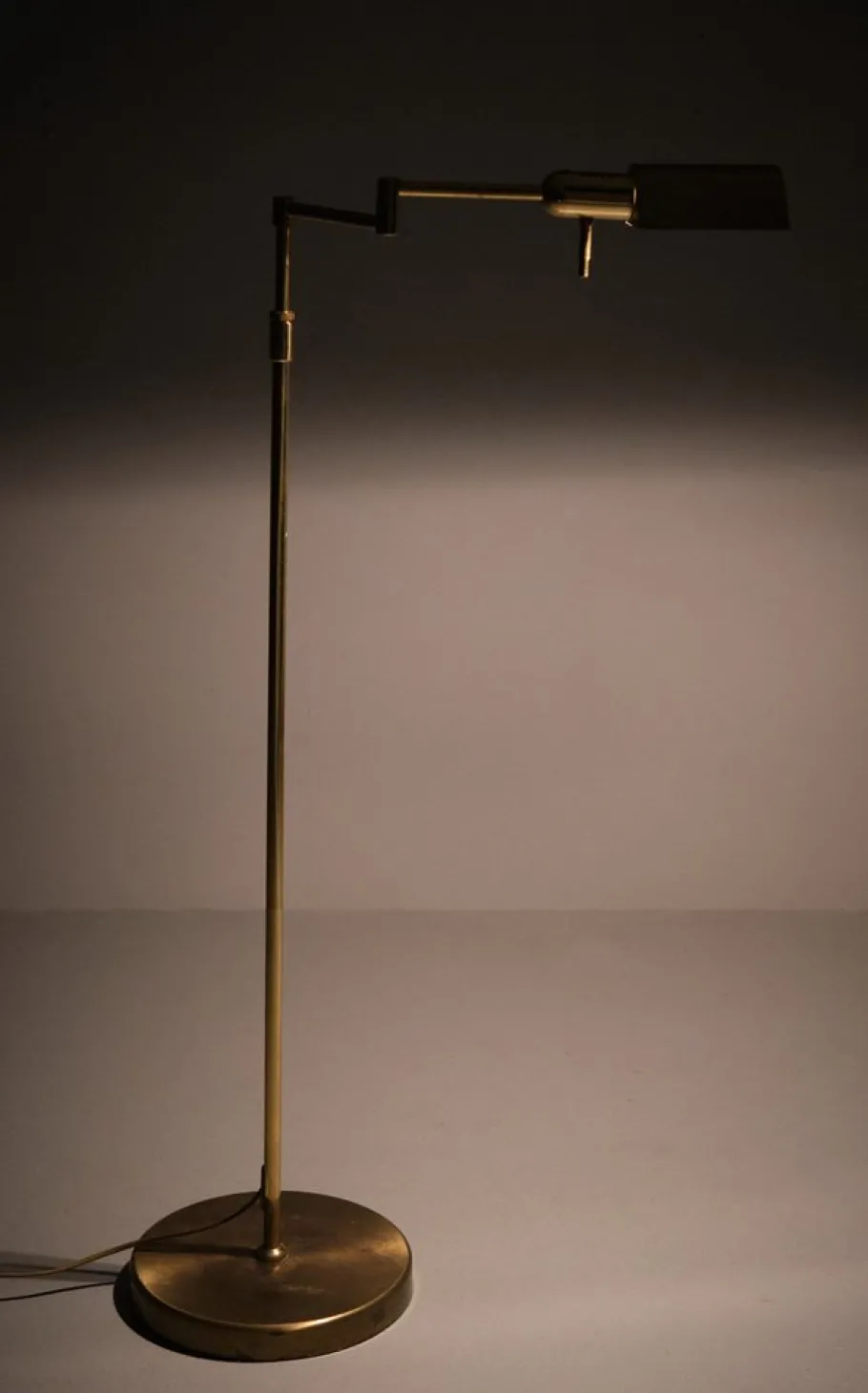 New Pamono Brass Swing Arm Floor Lamp from Herda, 1980s