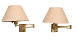 Online Pamono Brass Swing Arm Wall Lamps from Metalarte, Spain, 1970s, Set of 2