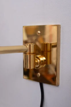 Online Pamono Brass Swing Arm Wall Lamps from Metalarte, Spain, 1970s, Set of 2