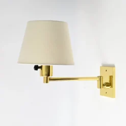 Clearance Pamono Brass Swing Arm Wall Lamp by George W. Hansen for Metalarte, 1970s