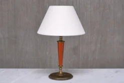 Discount Pamono Brass Table Lamp with Linen Shade by Erik Tidstrand for Nordiska Kompaniet, Sweden, 1927