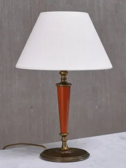 Discount Pamono Brass Table Lamp with Linen Shade by Erik Tidstrand for Nordiska Kompaniet, Sweden, 1927