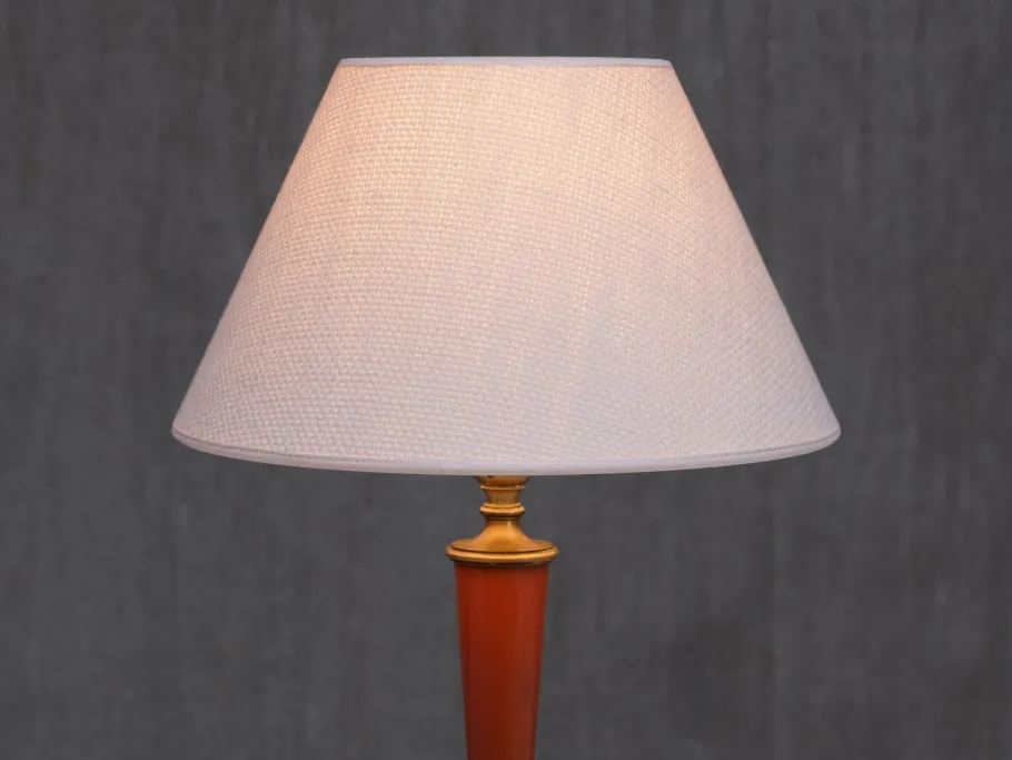 Discount Pamono Brass Table Lamp with Linen Shade by Erik Tidstrand for Nordiska Kompaniet, Sweden, 1927