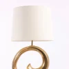Online Pamono Brass Table Lamp with New Fabric Shade, Denmark, 1970s