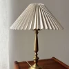 Sale Pamono Brass Table Lamp with Pleated Shade, 1960s