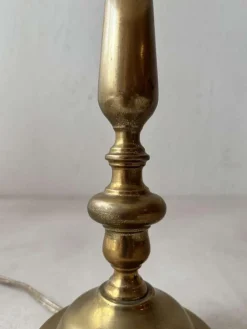 Sale Pamono Brass Table Lamp with Pleated Shade, 1960s