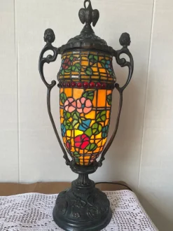 Clearance Pamono Brass Tiffany Lamp, 1982