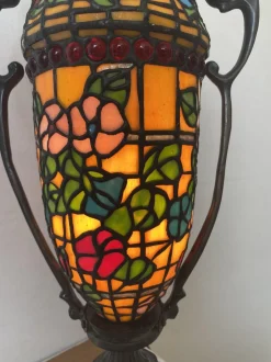 Clearance Pamono Brass Tiffany Lamp, 1982