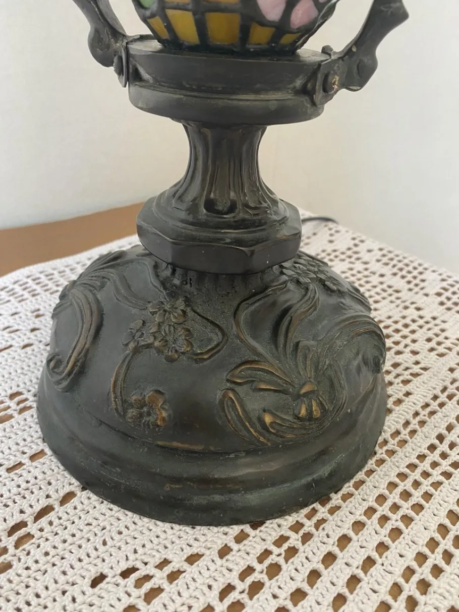 Clearance Pamono Brass Tiffany Lamp, 1982