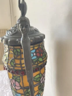 Clearance Pamono Brass Tiffany Lamp, 1982