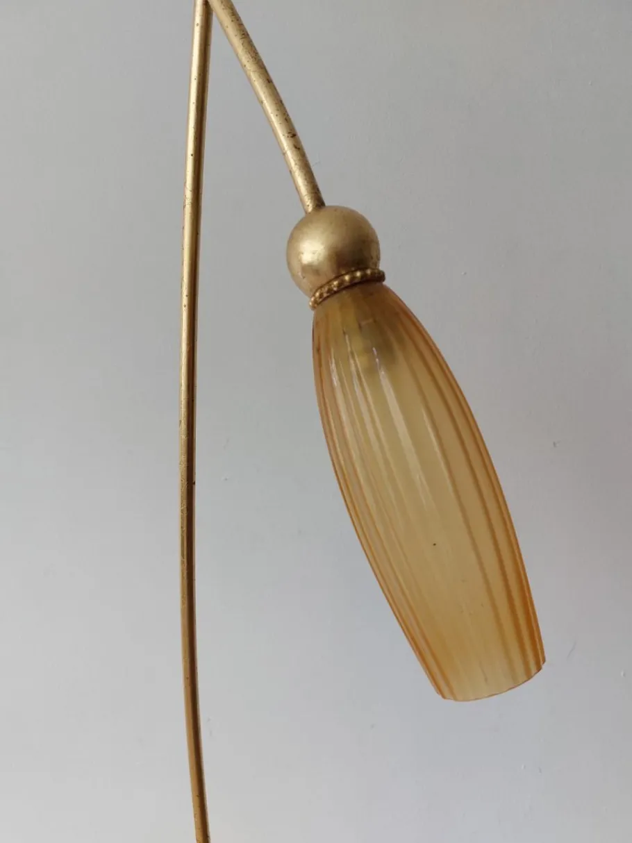 Online Pamono Brass Tulip Floor Lamps by Sergio Terrain, Italy, 1970s, Set of 2