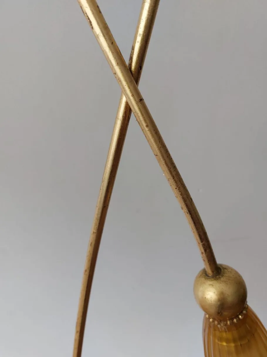 Online Pamono Brass Tulip Floor Lamps by Sergio Terrain, Italy, 1970s, Set of 2