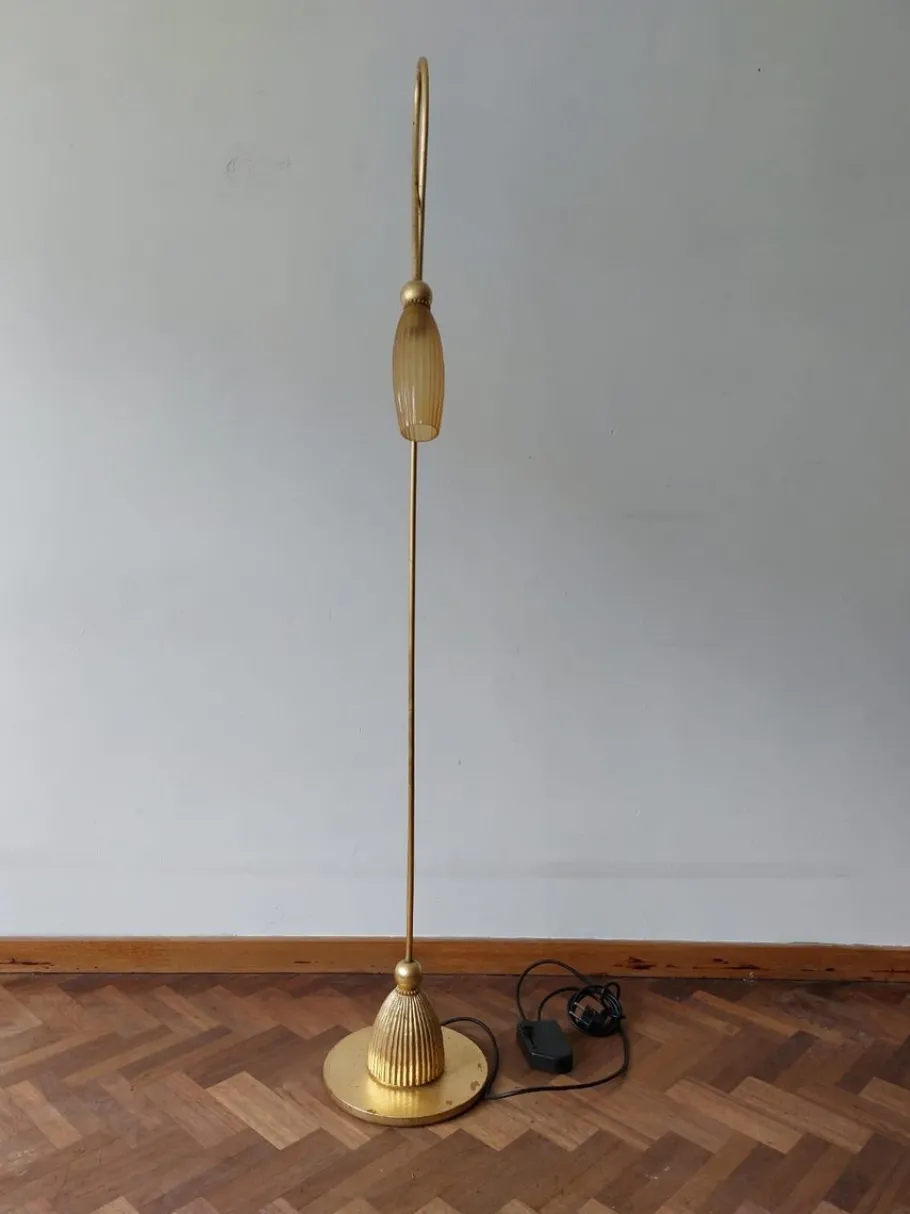 Online Pamono Brass Tulip Floor Lamps by Sergio Terrain, Italy, 1970s, Set of 2