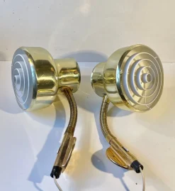 Clearance Pamono Brass umling Wall Lamps by Anders Pehrson for Ateljé Lyktan, 1970s, Set of 2