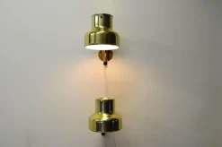 Clearance Pamono Brass umling Wall Lamps by Anders Pehrson for Ateljé Lyktan, 1970s, Set of 2