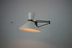 Hot Pamono Brass Wall Lamp by Rene Mathieu for Maison Lunel, 1960s