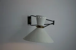 Hot Pamono Brass Wall Lamp by Rene Mathieu for Maison Lunel, 1960s