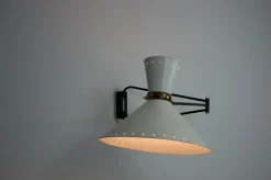 Hot Pamono Brass Wall Lamp by Rene Mathieu for Maison Lunel, 1960s