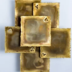 Clearance Pamono Brass Wall Sconce attributed to Holm Sorensen, 1960s