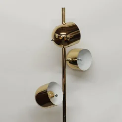 New Pamono Brass-Plated Adjustable 3-Spot Floor Lamp attributed to Underwriters Laboratories, 1980s