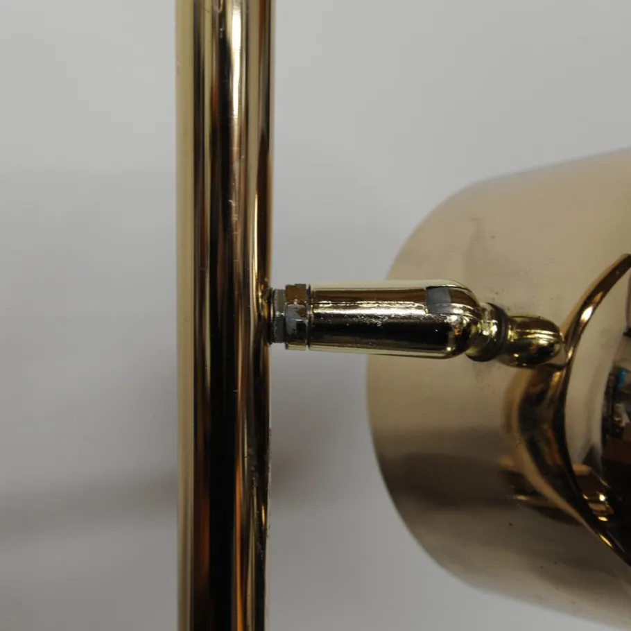 New Pamono Brass-Plated Adjustable 3-Spot Floor Lamp attributed to Underwriters Laboratories, 1980s
