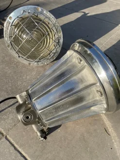 New Pamono British Army Light in Cast Aluminum and Cast Iron from Simplex Electric Company, 1940s