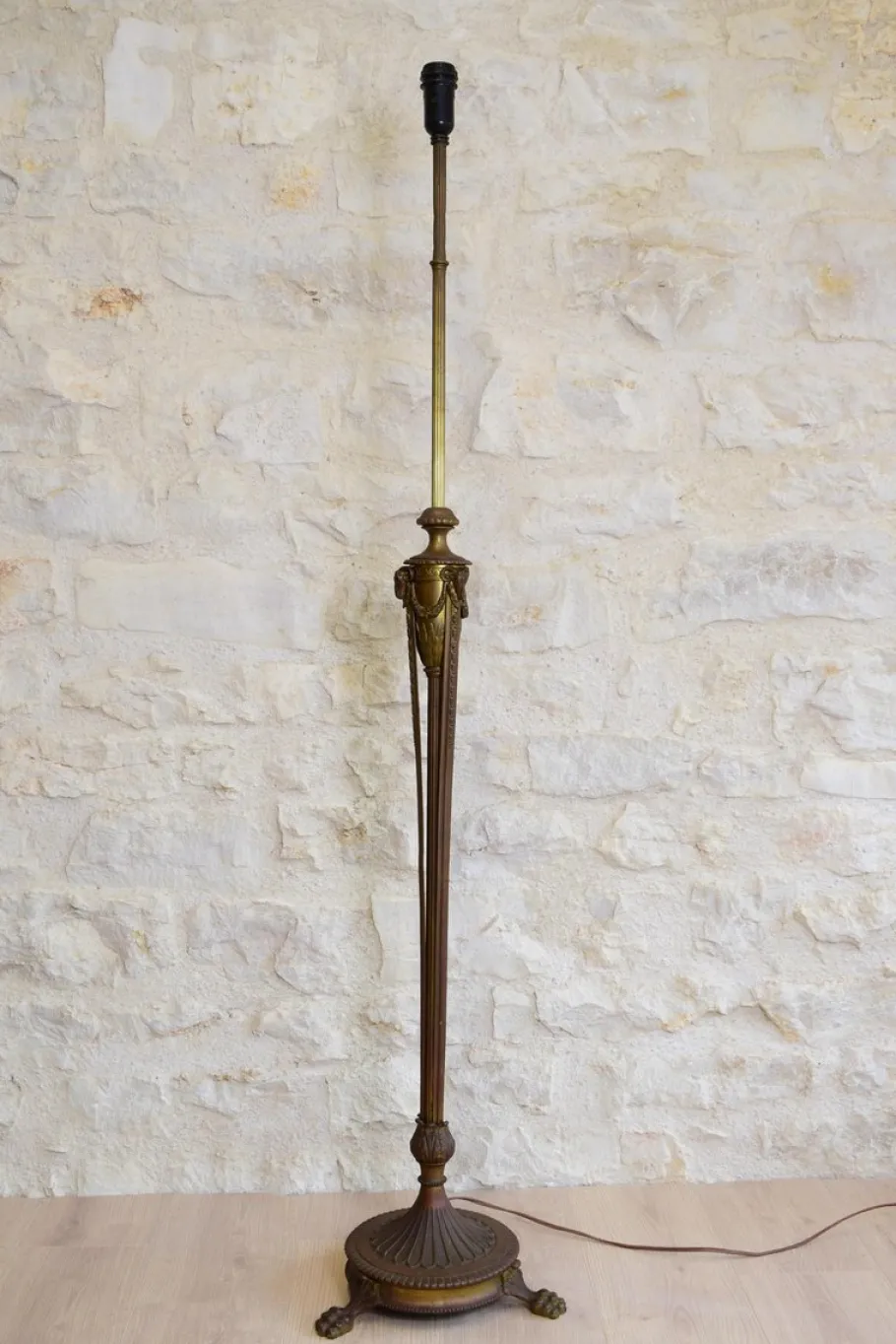 Best Pamono Bronze and Brass Floor Lamp, 1890s