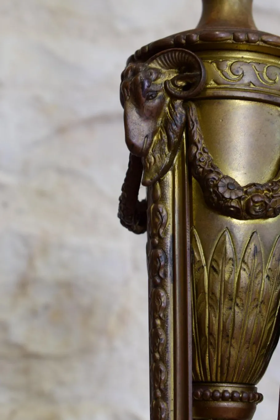 Best Pamono Bronze and Brass Floor Lamp, 1890s