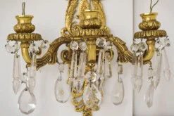 Discount Pamono Bronze and Cut Glass Wall-Mounted Chandeliers, Set of 2