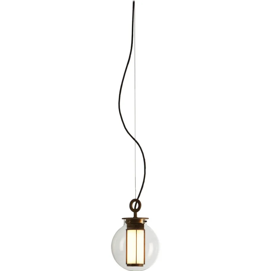 Clearance Pamono Bronze and Transparent Glass Bai T Di Di Pendant Lamp by Parachilna