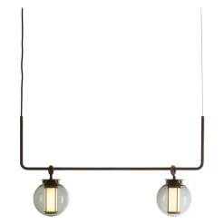 Hot Pamono Bronze and Transparent Glass Bai T Pendant II by Parachilna