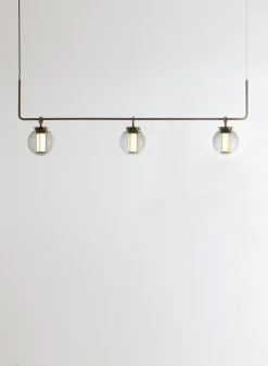 Hot Pamono Bronze and Transparent Glass Bai T Pendant II by Parachilna