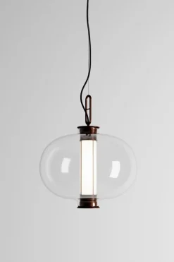 Hot Pamono Bronze and Transparent Glass Bai T Pendant II by Parachilna